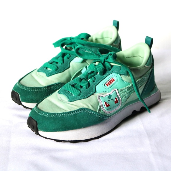 PUMA x Pokemon Rider FV Bulbasaur Sneakers Green - Picture 1 of 15